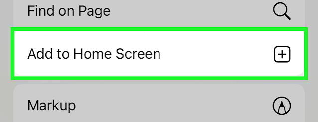 Add to Home Screen location